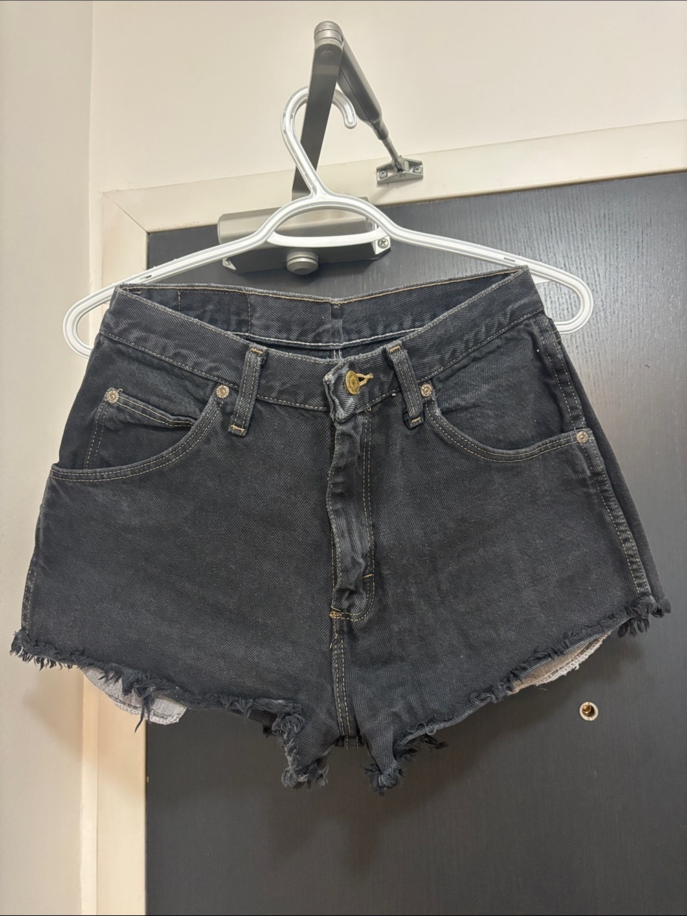 Wrangler Black High-Rise Cutoff Jean Shorts